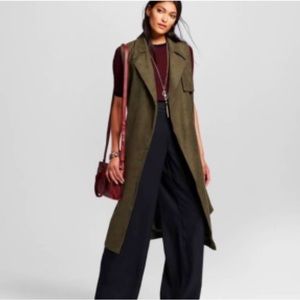 Who what wear green suede trench vest